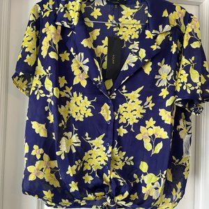 BRAND NEW ECLAIR BLUE YELLOW FLORAL TOP SIZE XL